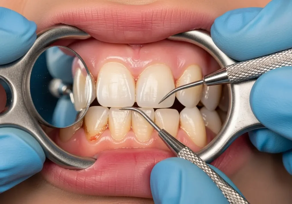 Subgingival Küretaj uygulanan diş eti görüntüsü
